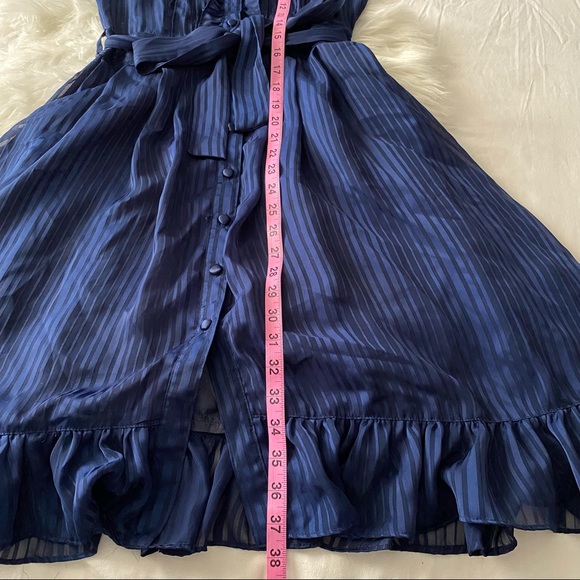 Midnight Blue • Striped Satin Dress - Picture 3 of 10